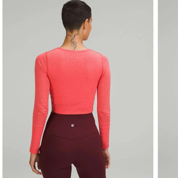 Lululemon Ebb to Street Long Sleeve Shirt Pale Raspberry Size 8 - Picture 3 of 8